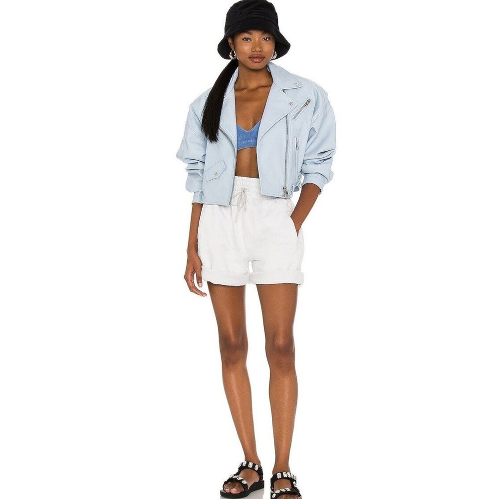 NWT AGolde Boxing Fleece Shorts - Paper Maché